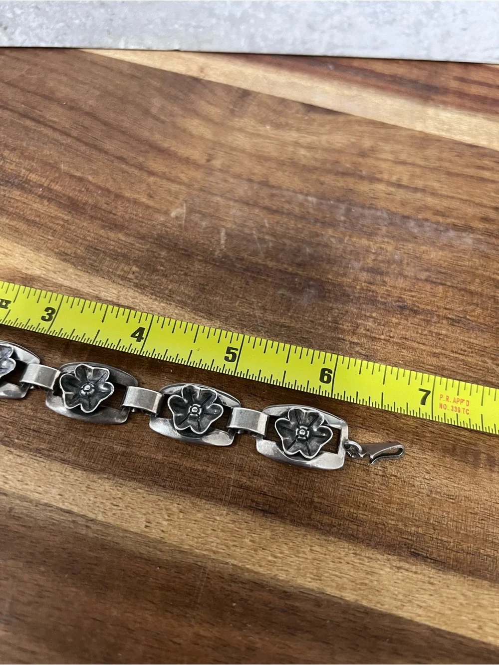 Bell Trading Company Mid-Century Sterling Silver Floral Link Bracelet